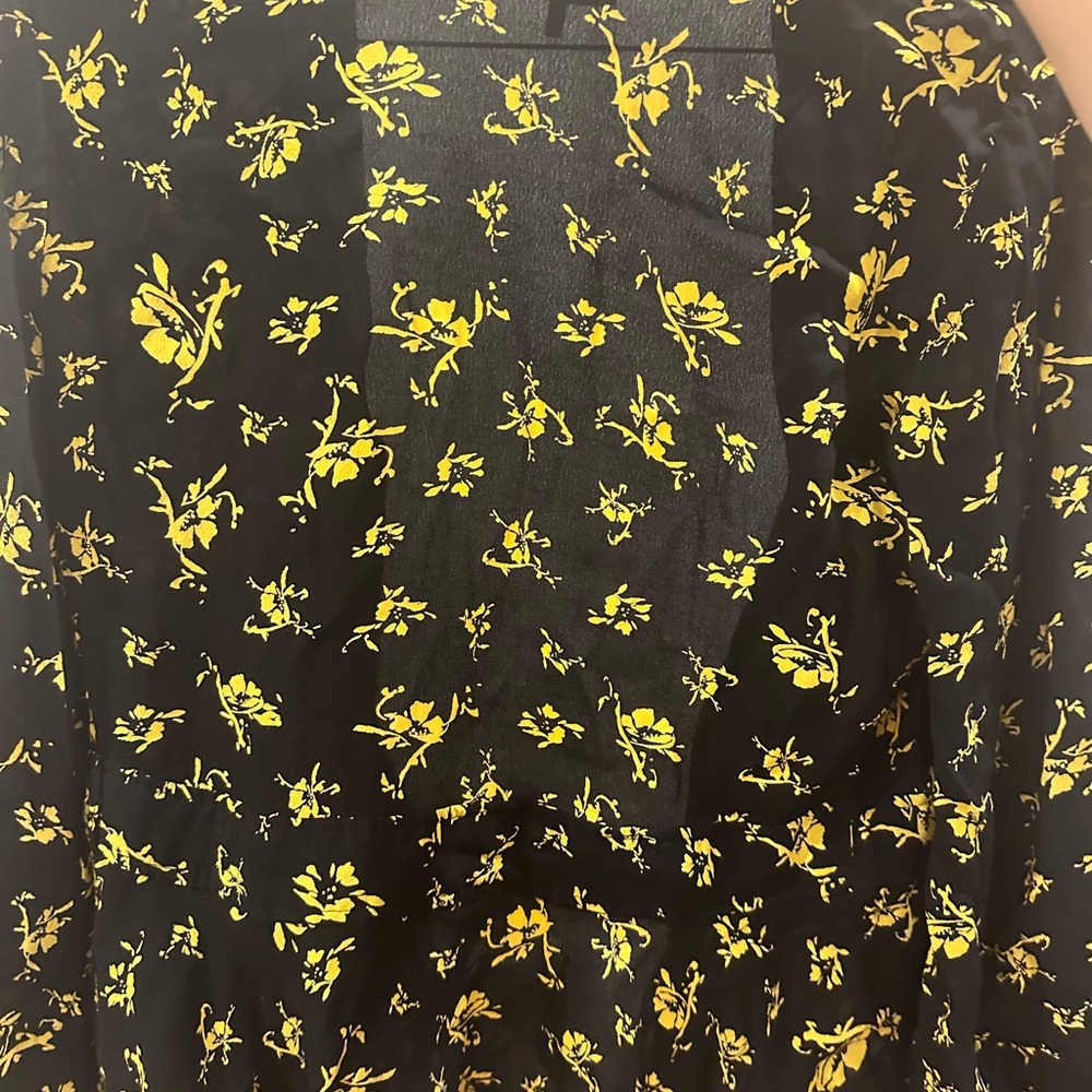 Ganni Top | Black and Yellow Bell Sleeve Blouse - Picture 5 of 8